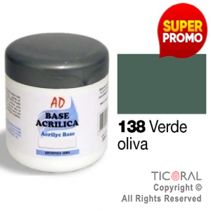 BASE ACRILICA AD 138 VERDE OLIVA 200ML X 3 UNIDADES